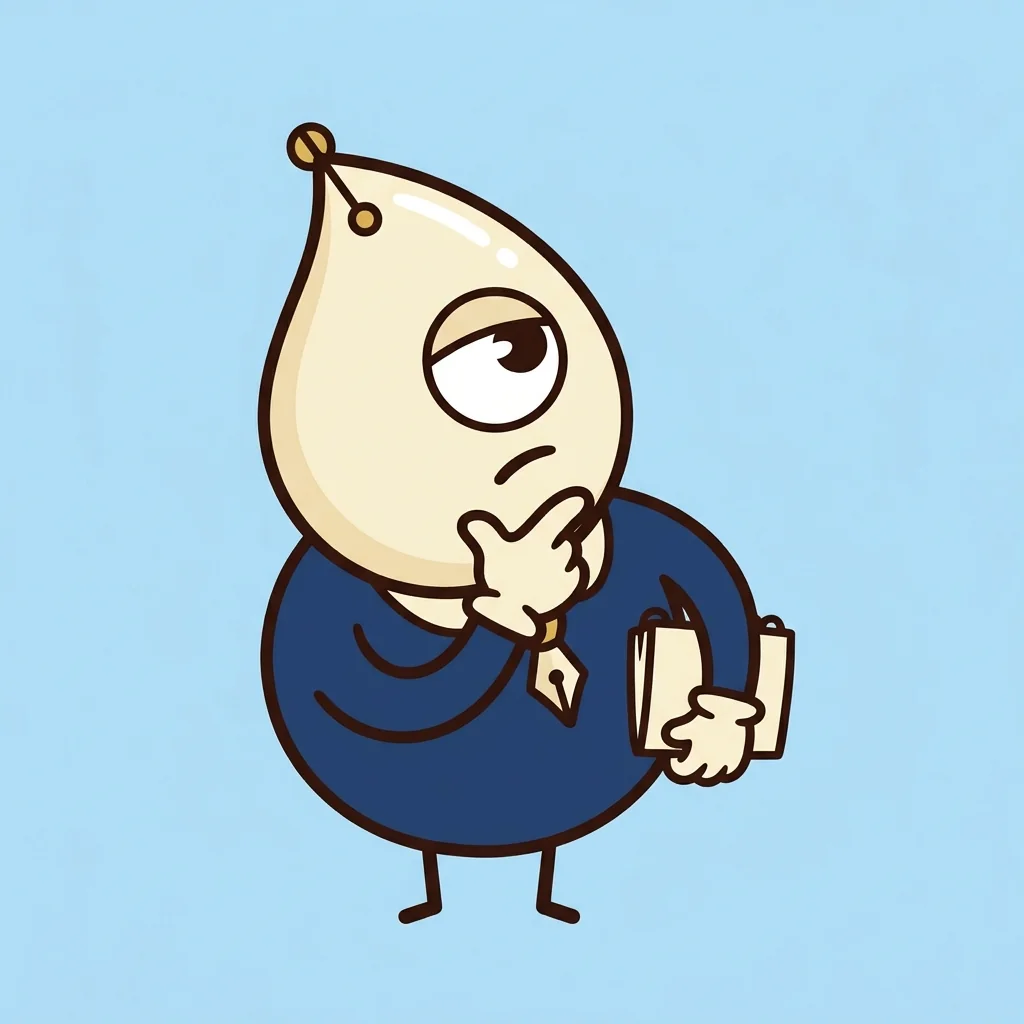 CharacterForge mascot thinking